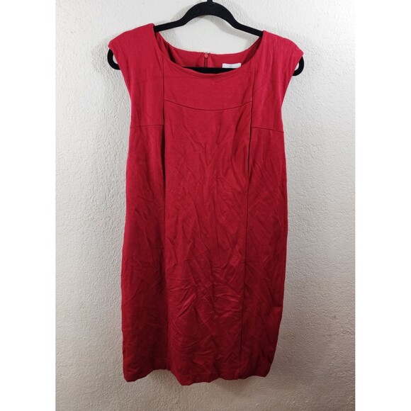 Chicos 2 So Slimming Womens L Red Jackie Sleeveless Sheath Dress - Picture 1 of 6